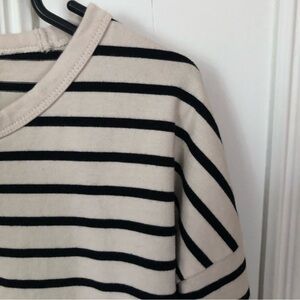 H&M Oversized Cotton Nautical Striped Long Sleeve Minidress Medium